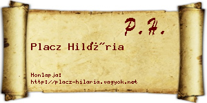 Placz Hilária névjegykártya